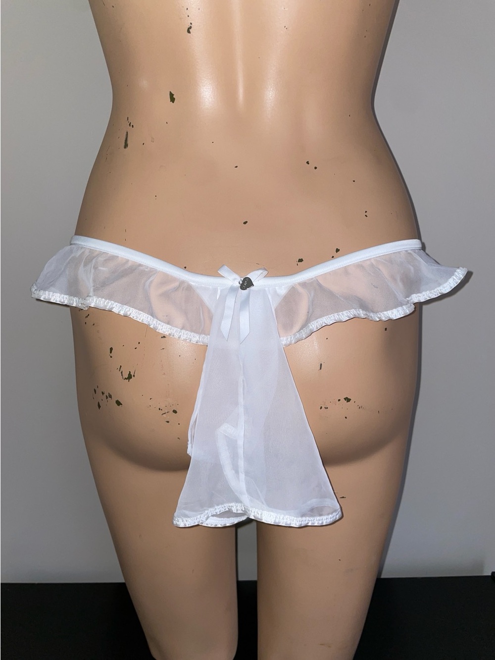 La Senza Mesh Bridal Thong Women Small Bride To Be NWT